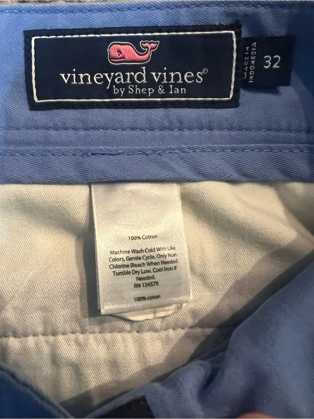 Vineyard Vines Men's Light Blue Casual Club Shorts Size 32